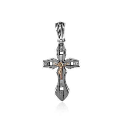 картинка Крест из серебра "Сила" (96122) 